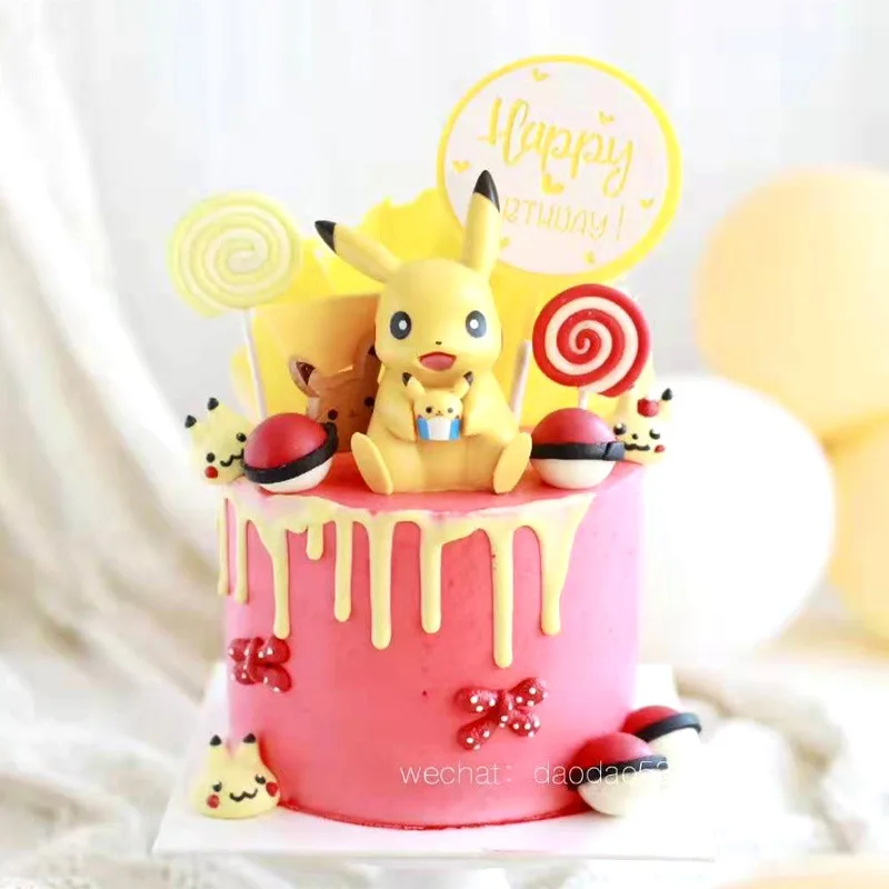 Покемон Пикачу украшение для торта большая Милая стильная Кукла мультфильм