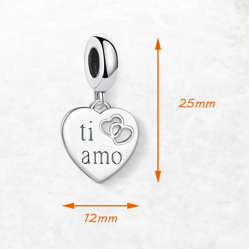 Ti Amo сердце висячие подвески для женщин романтический подарок стерлингового