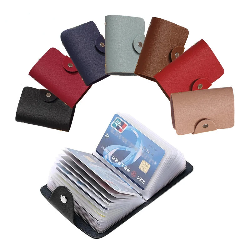 

24 Bits Credit Card Holder Business Bank Card Pocket PVC Large Capacity Card Cash Storage Clip Organizer Case ID Holder Pouch