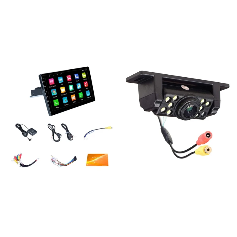 

Автомобильная камера заднего вида, камера заднего вида с 9-дюймовым четырехъядерным процессором, Android 9,1, автомагнитола
