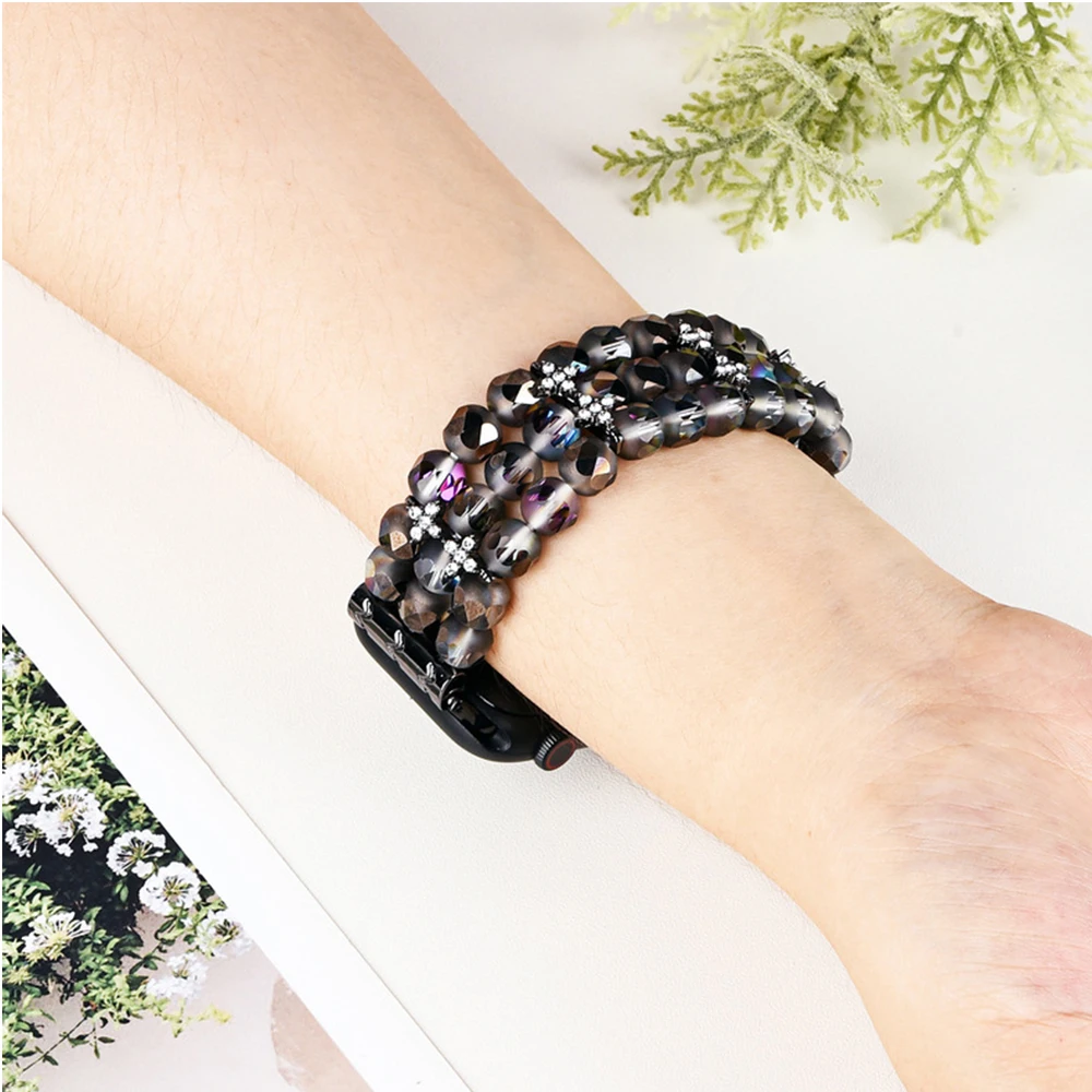 Jewelry strap for Apple watch band ornament bracelet chain for iwatch87654321SE Ultra Lightning bulb crystal 40 41mm 44 45women