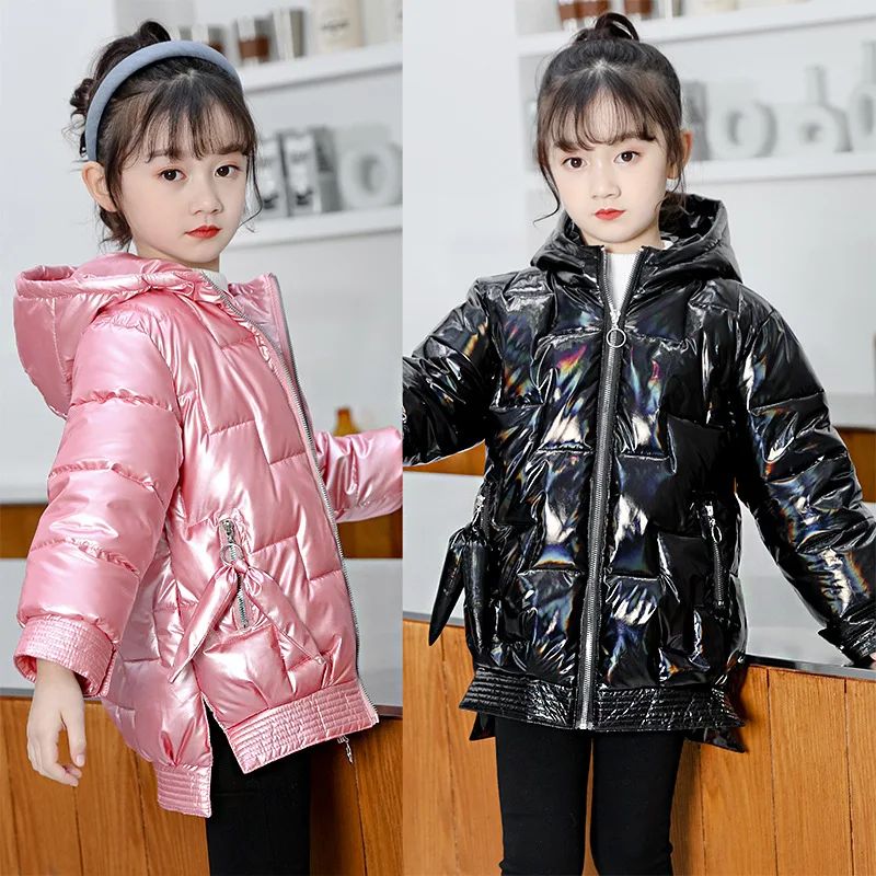 

- 30 Degree Children's Winter Outerwear Padded Clothes Girls Hooded Thick Down Jacket For Kids Fashion 2022 Warm Coats 4-16 Year