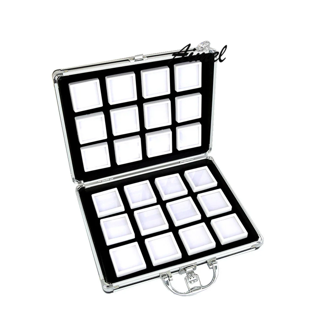 Portable Travel Gem Box Gemstone Storage Case  Beads Diamond Pendant Exhibition Box Shockproof Gem Jars Box Tray