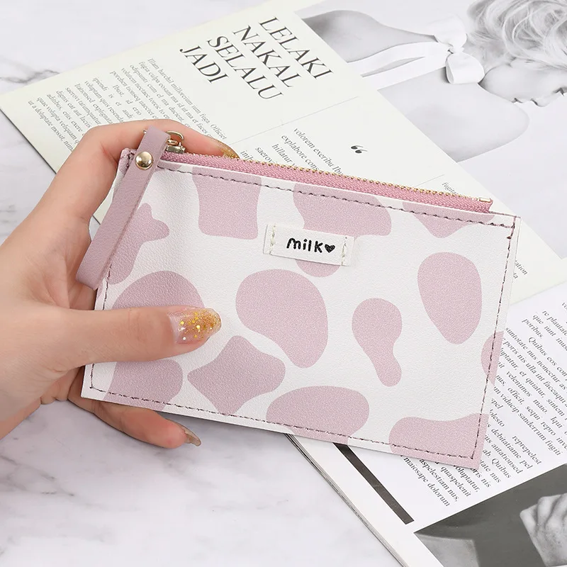 

Кошельки для женщин, кошельки из искусственной кожи с коровьим узором, мини-кошелек, сумка для хранения, держатель для карт, бумажник для удостоверения личности, карманные кошельки, кошельки