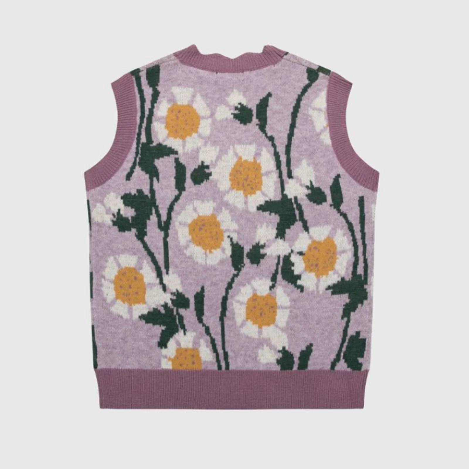 Gaono женский вязаный жилет Y2K винтажный кардиган без рукавов с цветочным принтом и