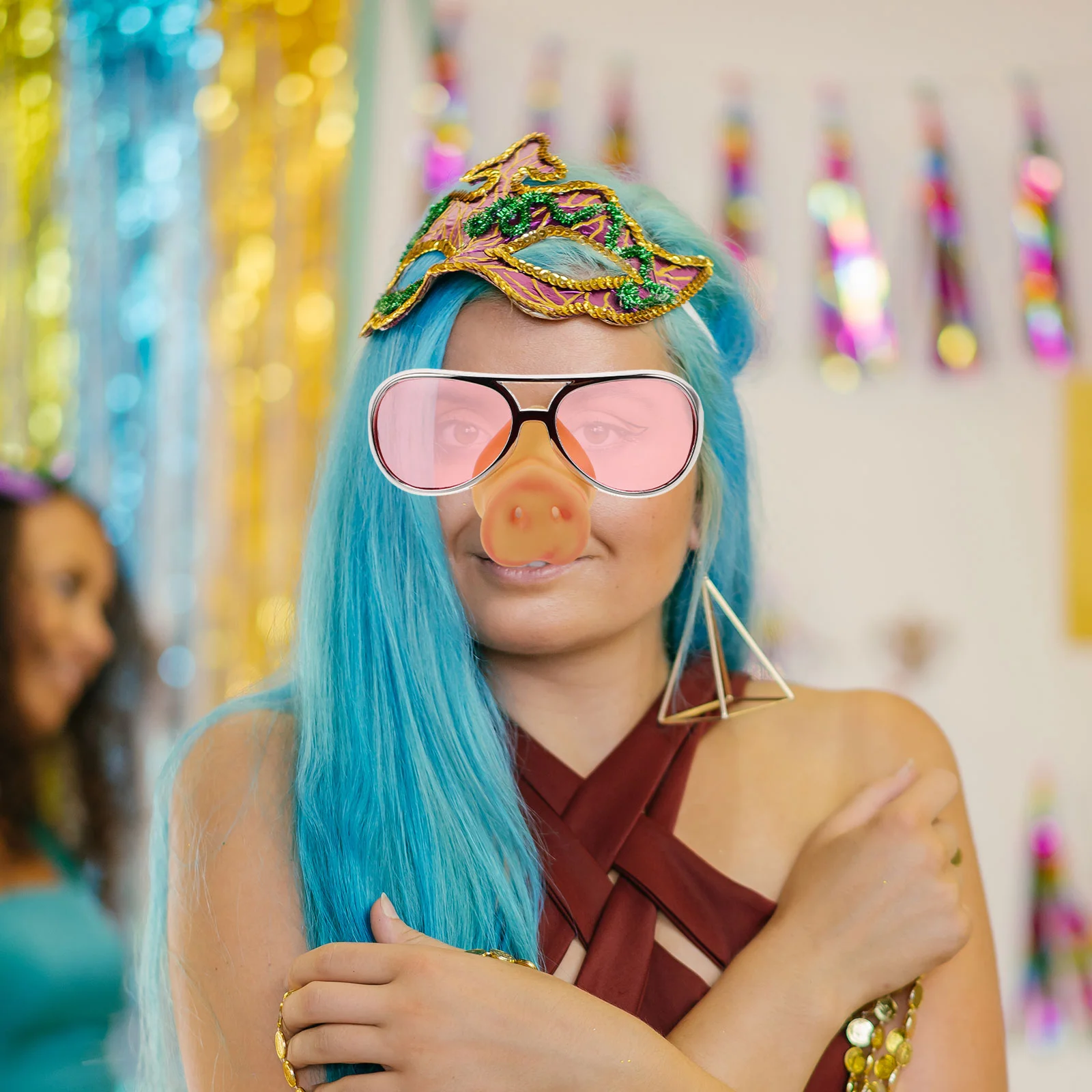 2 шт. большие очки для фотобудки забавные винтажные солнцезащитные со свиным