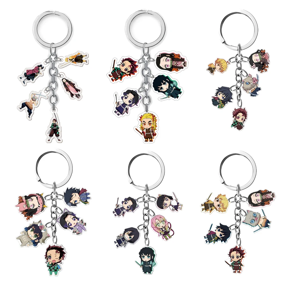 

Demon Slayer Acrylic Keychain Cartoon Figure Kimetsu No Yaiba Kamado Tanjirou Pendent Key Chain Men Women Jewelry Accessories