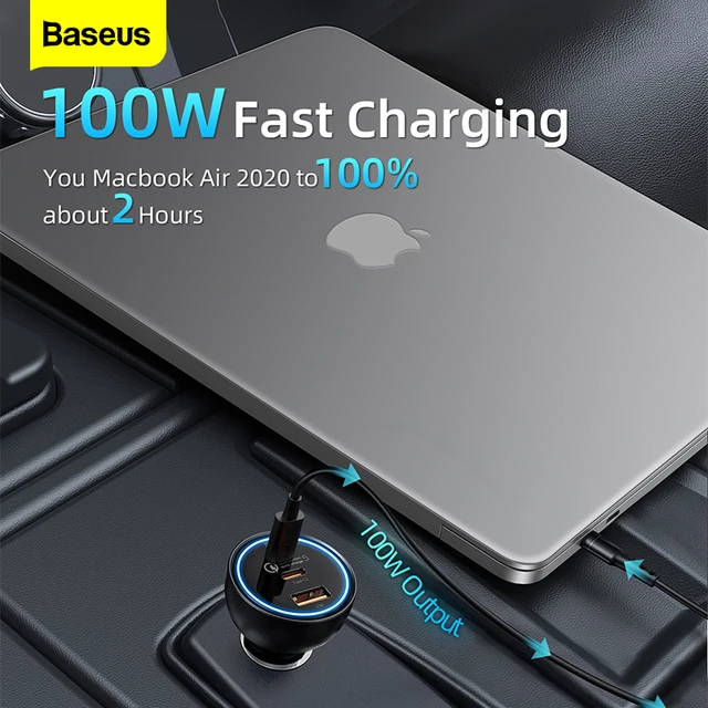Baseus 160W Car Charger Quick Charge QC 5.0 4.0 3.0 PD Charger For Macbook iPad Pro Laptop USB Type C Charger For iPhone Xiaomi 4