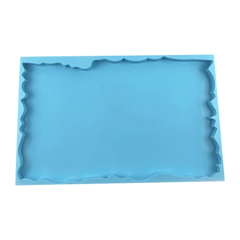 

L21E Big Rectangle Plate Epoxy Resin Mold Irregular Wave Tray Mat DIY Silicone Mould