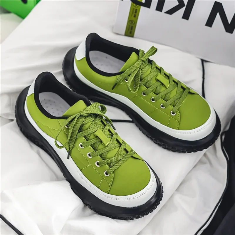 Весенняя парусиновая обувь в стиле ретро мужская с большим носком широкие