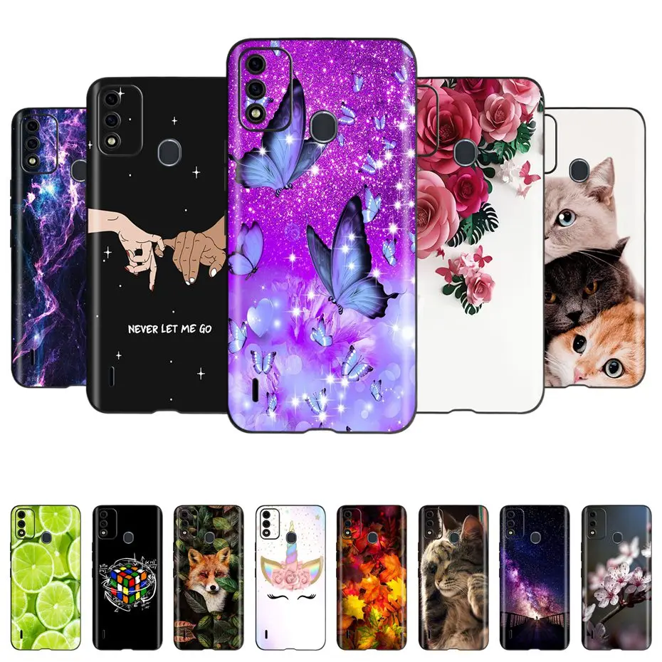 Чехол для Itel A48, Роскошный чехол для телефона с рисунком бабочки и цветов, чехол для Itel A48, чехол-бампер для A48 6,1