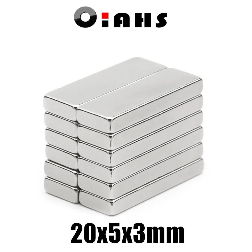 

5/10 шт., неодимовые магниты NdFeB, 20x5x3 мм