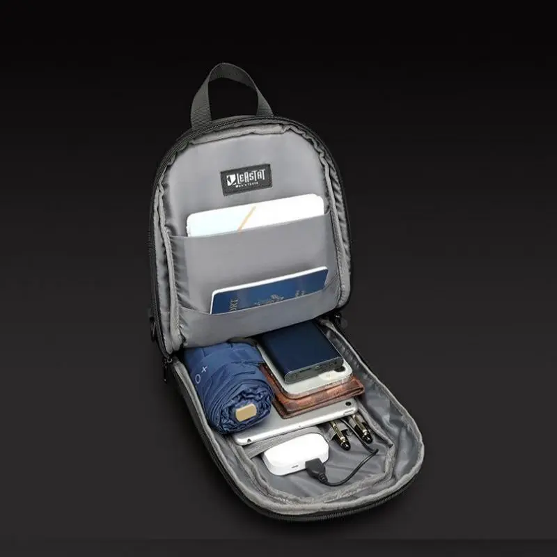 Business USB Chest Bag Men's Fashion Outdoor Chest Bag Sports Running Cycling Pack Travel Shoulder Bag Phone Pouch Bags for Male