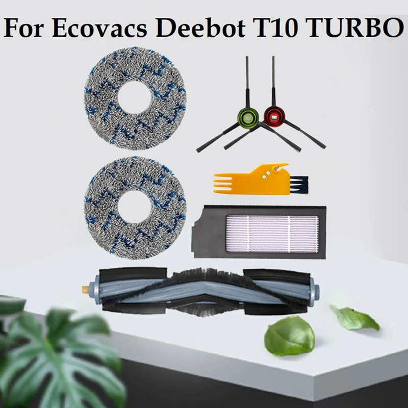 

7Pcs Replacement Spare Parts For Ecovacs Deebot T10 TURBO Vacuum Cleaner Filter Main Side Brush Mop Cloth Home Cleaning