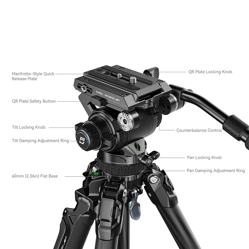 SmallRig 4259 X Potato Jet Tribex Гидравлический штатив из углеродного волокна