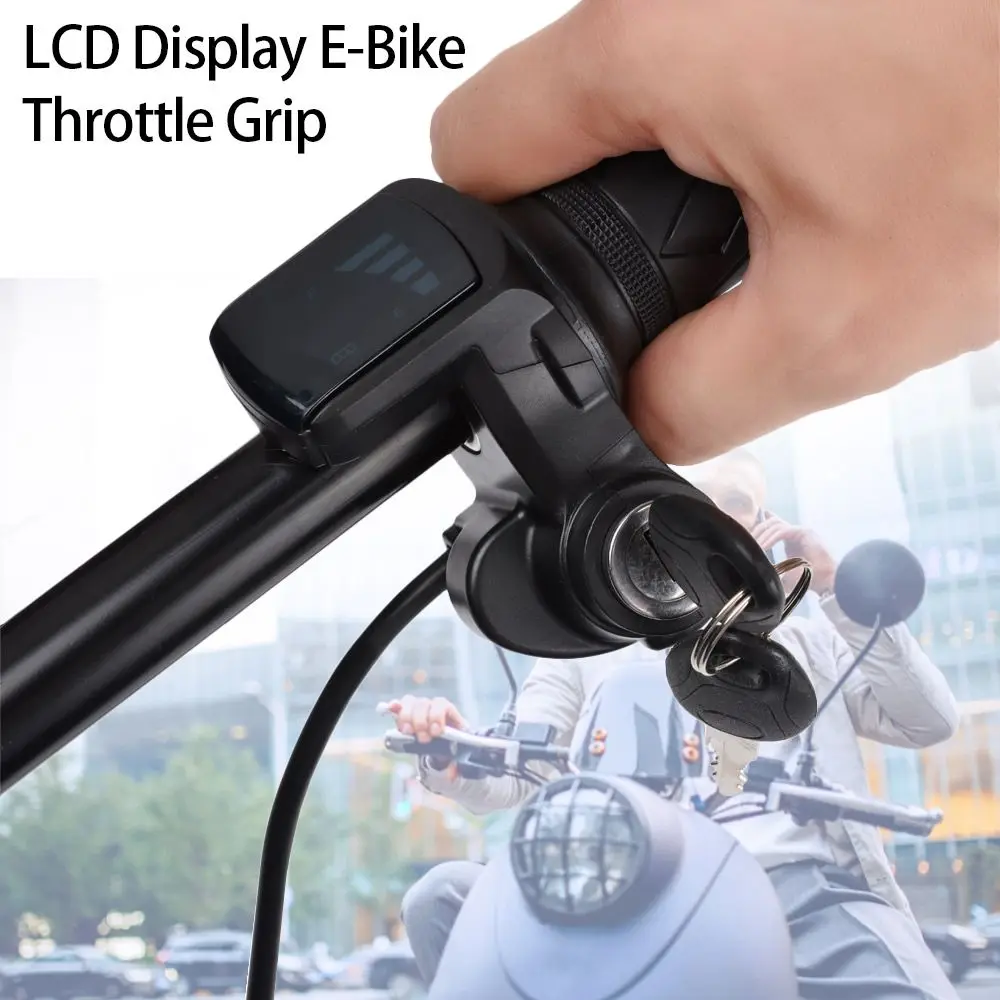 

Tool Twist Accelerator Scooter Handle Long Cable Electric Bicycle Handlebar LCD Display With Keys E-Bike Throttle Grip