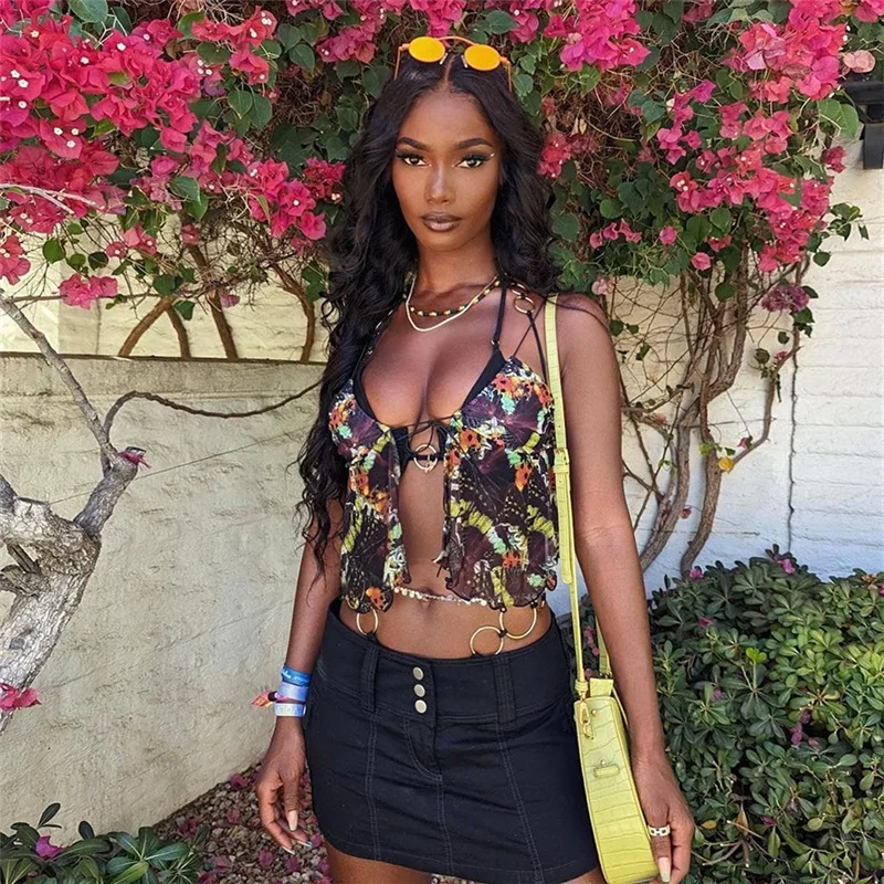 Новинка 2022 купальник-бикини с сетчатым принтом женский купальник короткий топ