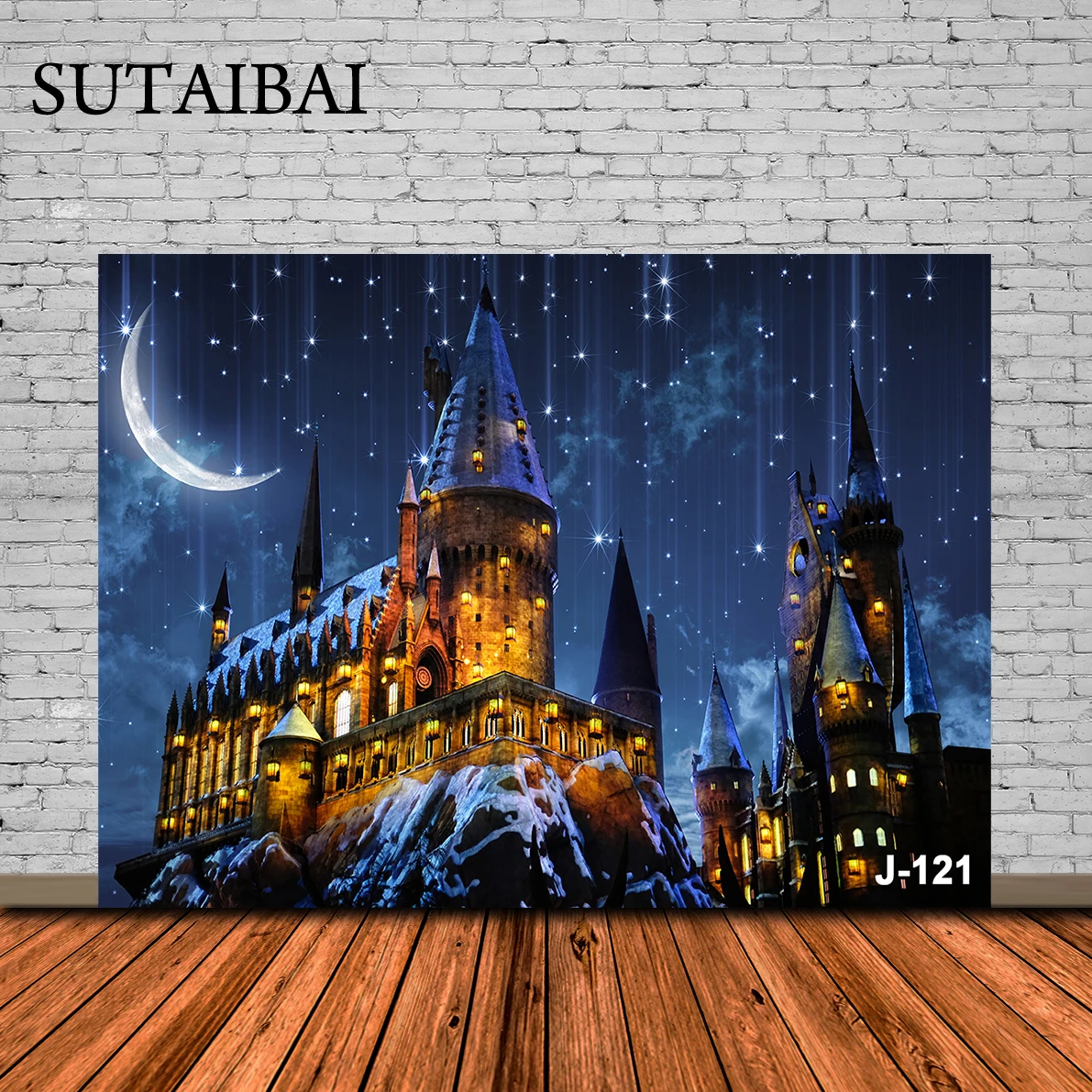 

Magic Castle Witch Wizard School Backdrop Photography Halloween Night Moon Background Sorcerer Party Banner Decors