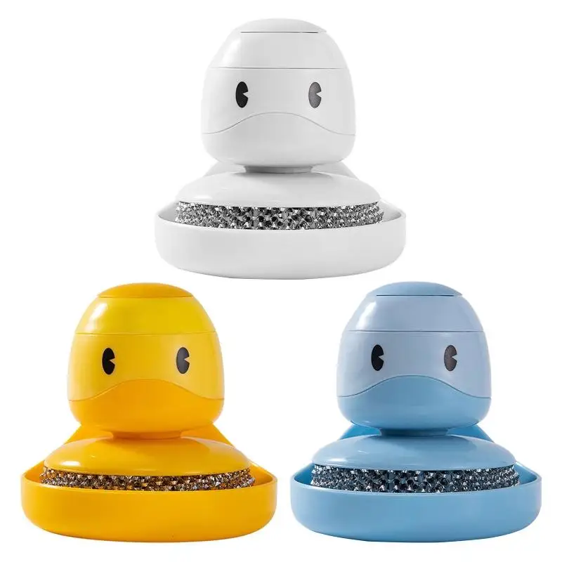 

Small Yellow Duck Handle Metal Scouring Pads Kitchen Cleaner Heavy Duty Cleaning