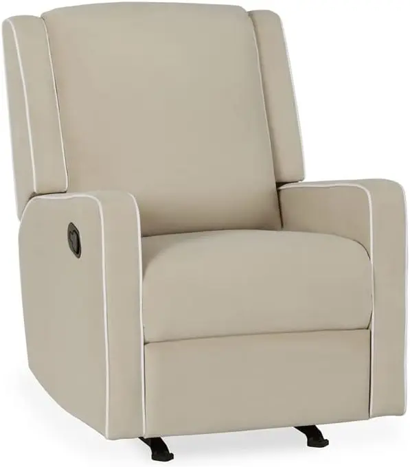 

Кресло-качалка с откидывающейся спинкой и карманом, Бежевое льняное