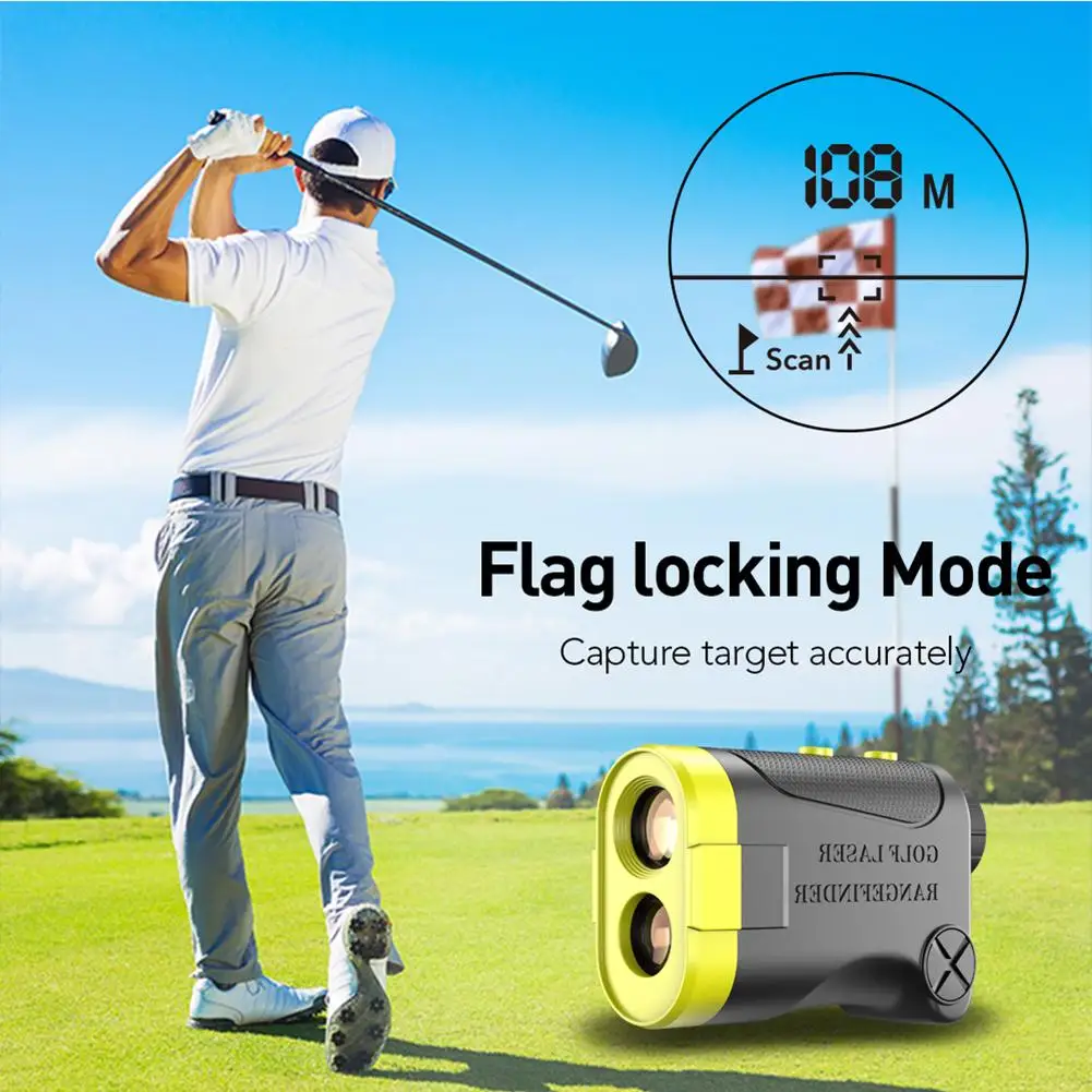 Mini Golf Rangefinder 600m Outdoor Sports Distance Meter Flagpole-lock Altitude Ranging Telescope for Golf Sport Hunting Survey