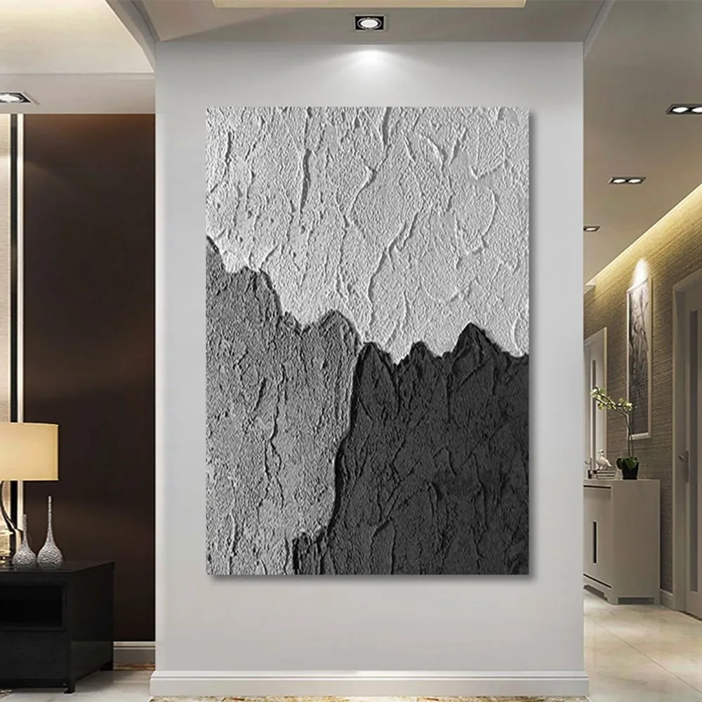 

Абстрактная палитра серого цвета без рамки, картина маслом, текстура кожи, домашняя гостиная, коридор, скандинавский декор стен, искусство