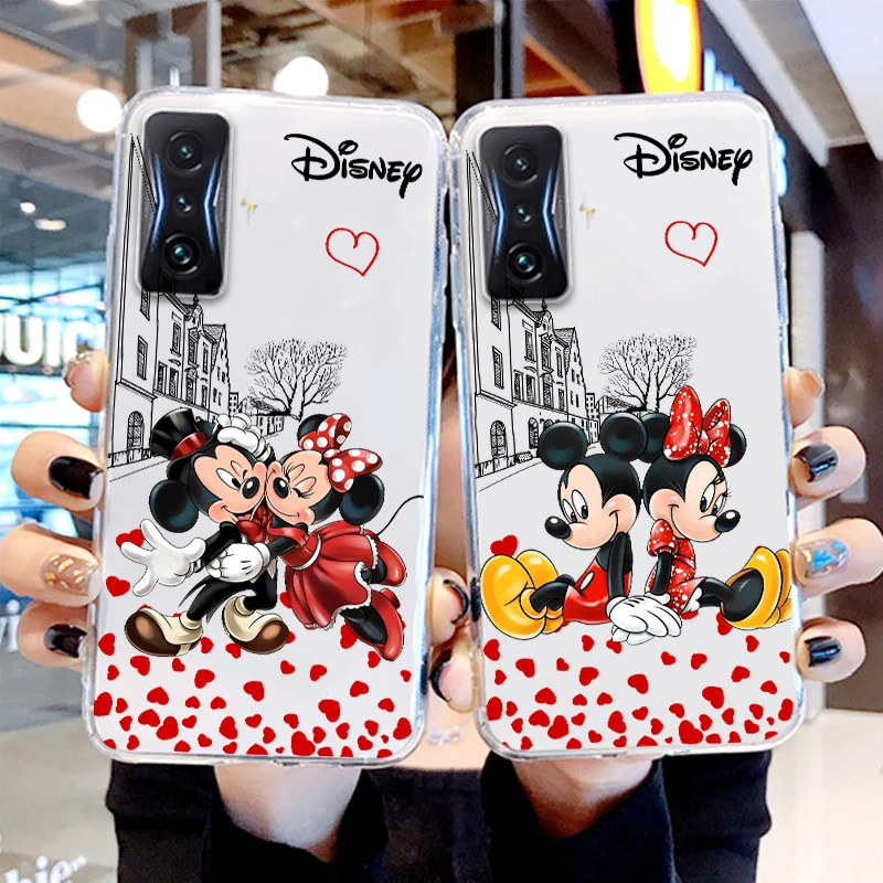 

Mickey&Minnie Love Transparent Phone Case For Xiaomi Redmi K60 K50 K40 Gaming K30 K20 A1 Pro 5G 12C 11 10X 9T 9