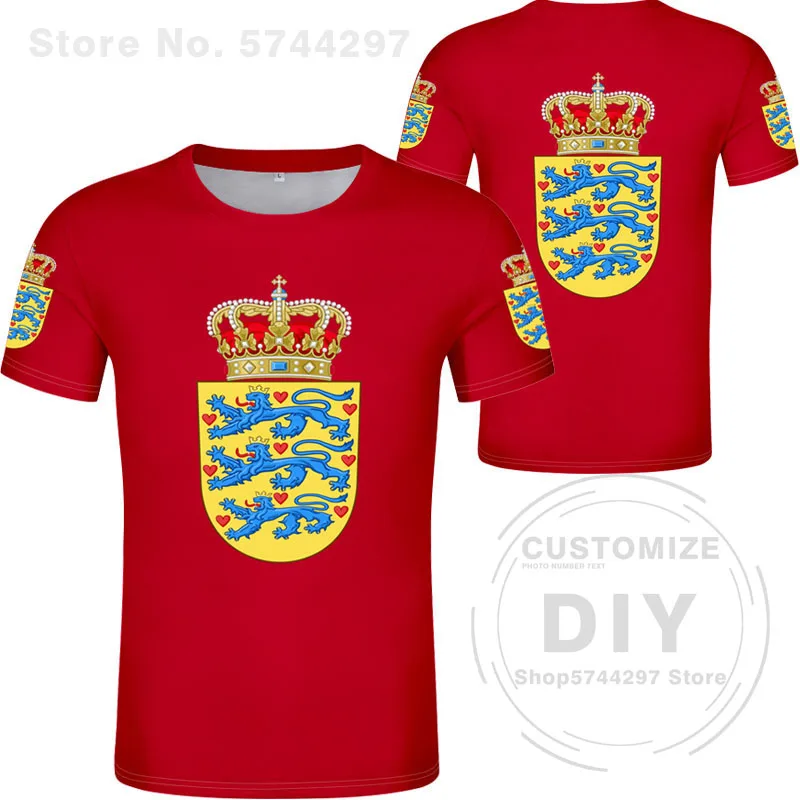 Футболка с логотипом Дании Бесплатная индивидуальная печать имени номера Dnk