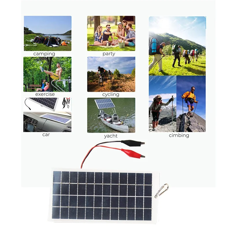 5 Вт 12 В поликремниевая солнечная панель уличная портативная водонепроницаемая