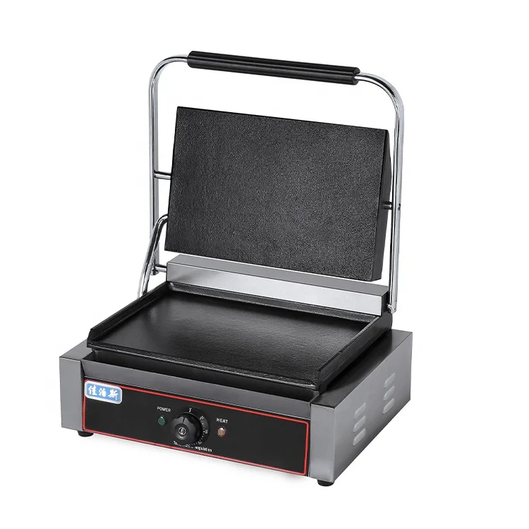 

Electric Panini Press Grill Commercial Sandwich Grill Contact Press Single Plate Toaster Grill