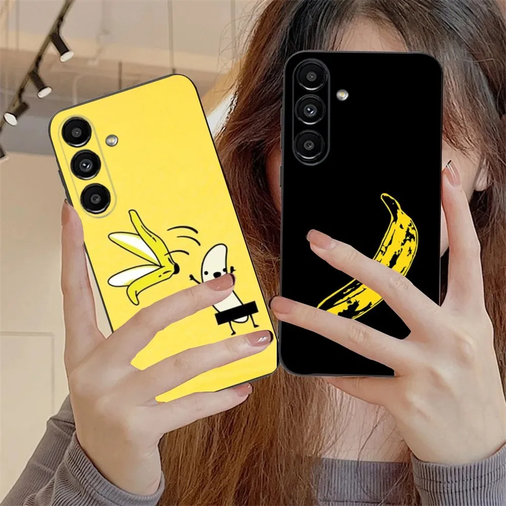 Эстетический чехол Banana для телефона Samsung S24 S21 S22 S23 S30 Ultra S20 Plus Fe Lite Note 10 9 5G черный