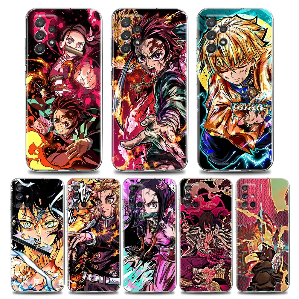 

Demon Slayer Clear Soft Case For Samsung Galaxy A54 A72 A52 A32 A23 A73 A53 A71 A33 A41 A21s Cases Covers Kimetsu no Yaiba Anime