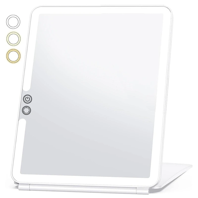 

Travel Makeup Mirror Vanity Mirror Lights With 10X Magnifying Mirror, 3 Color Lighting, Accessories For Women