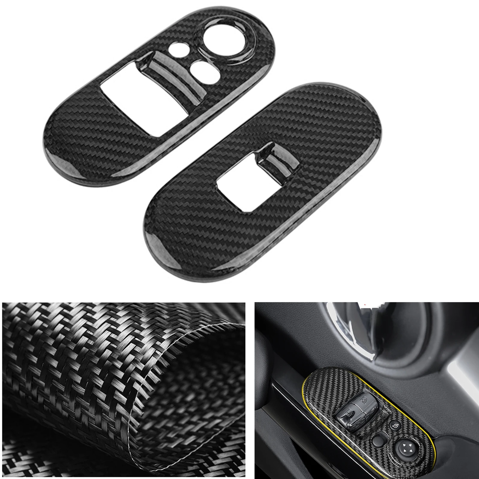 

Оконная панель переключателя для Mini Cooper F55 F56 F57 2014-2022 из настоящего углеродного волокна, клейкая крышка