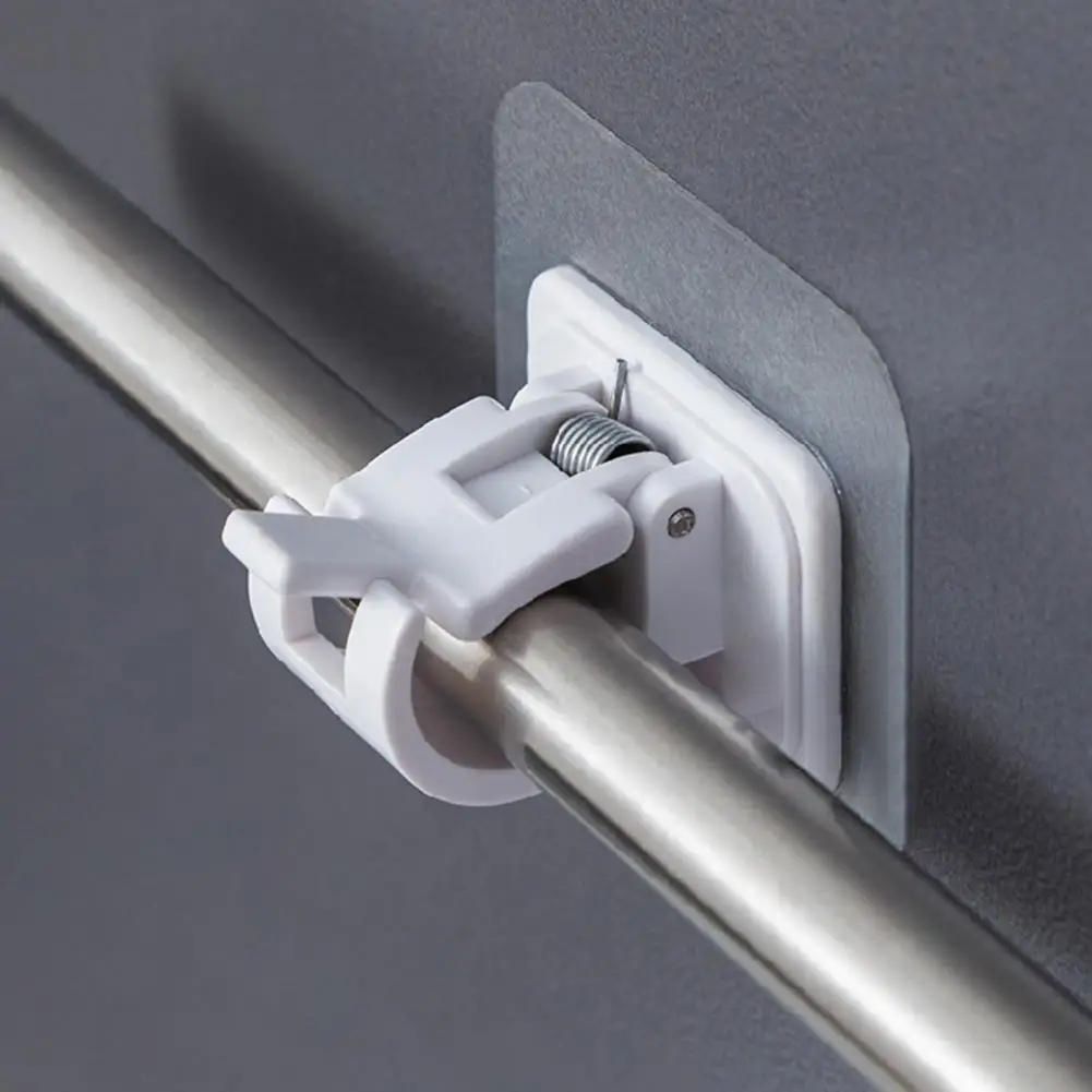 

2Pcs Wall Mounted Curtain Rod Bracket Water-proof ABS Firmly Fixed Curtain Pole Wall Bracket Bathroom Accessories
