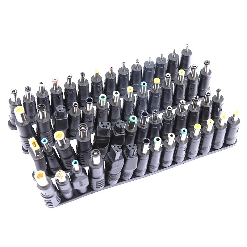 

56 Pcs/Set Universal Plug 56Pcs DC Power 5.5X2.1mm DC Head Jack Charger to Plug Power Adapter for Notebook Laptop