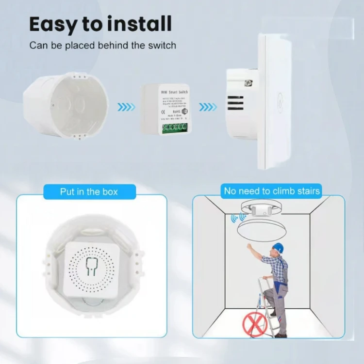 Мини-переключатель Wi-Fi Tuya 16 A реле дистанционного управления с 1-канальной