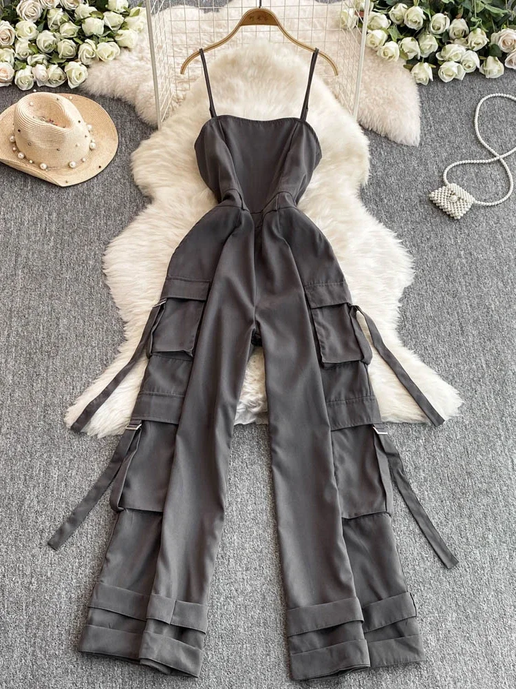 KUSAHIKI 2023 весна-лето новые женские комбинезоны без бретелек с несколькими