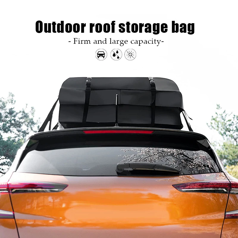 

Large 420D Waterproof Car Cargo Roof Bag Rooftop Luggage Carrier Black Storage Cube Bag Travel SUV Van For Cars 120x90x44cm