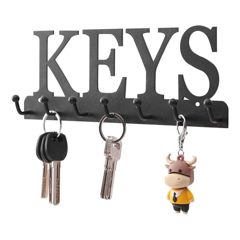 

M17D Hanging Hook Rack Home Dormitory Office Hotel Utility Hook Bracket with 7 Hooks Hanging Organizer for Bags Towels Keys