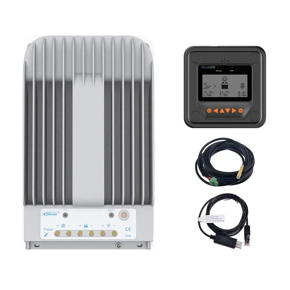 

EPever MPPT 30A Solar Charge Controller Negative Ground 12V 24V with WIFI, BLE, Remote Meter, PV Communication 3215BN