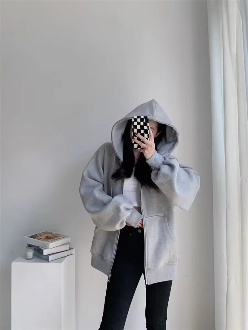 KEYANKETIAN 2024 новые зимние женские флисовые толстые однотонные толстовки в
