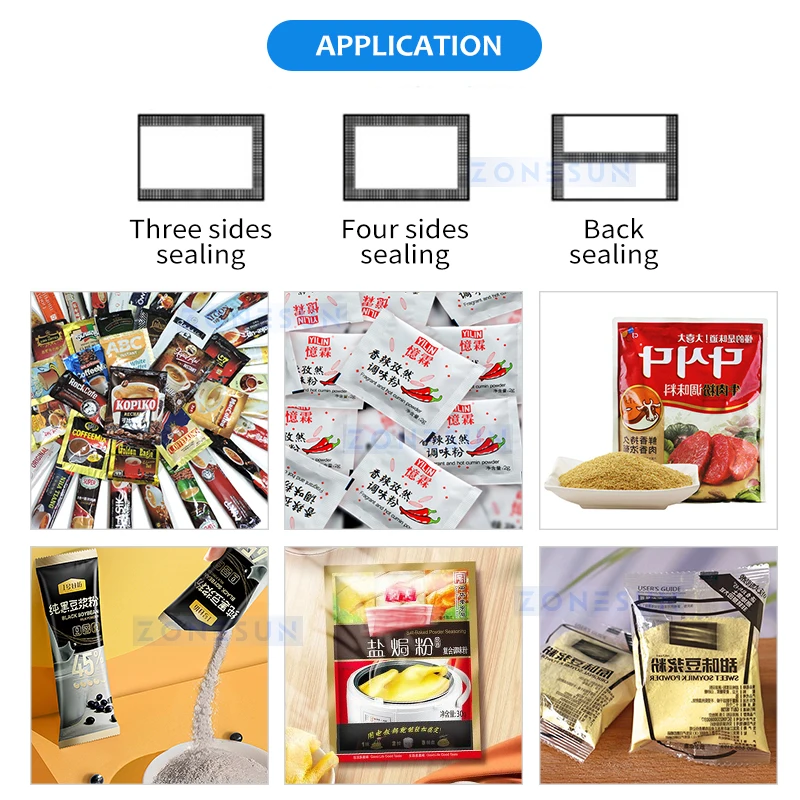 ZONESUN Машина для наполнения и запечатывания порошковых пакетов Автоматический