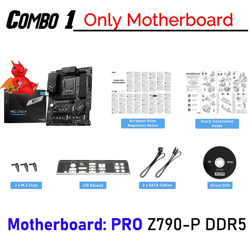 MSI PRO Z790-P DDR5 Intel Z790 Материнская Плата I5 13600K CPU.