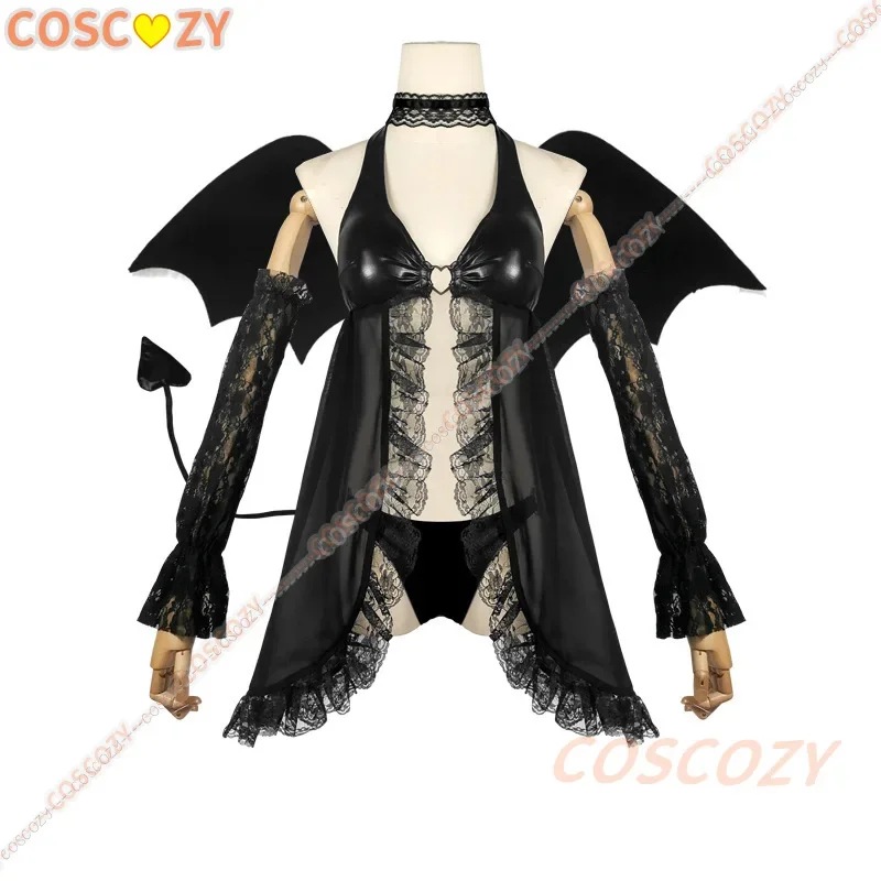 Coscozy My Dress Up Darling Косплей Kitagawa Marin/Rizu Kyun Костюм Парик Крыло Кожа Cos Little Devil