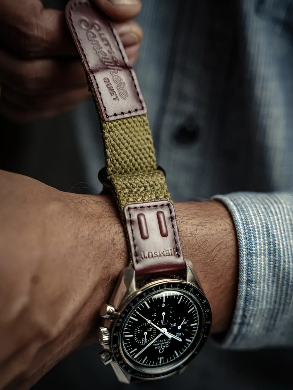 Ремешок HEMSUT для наручных часов OMEGA нейлоновый быстросъемный браслет в стиле