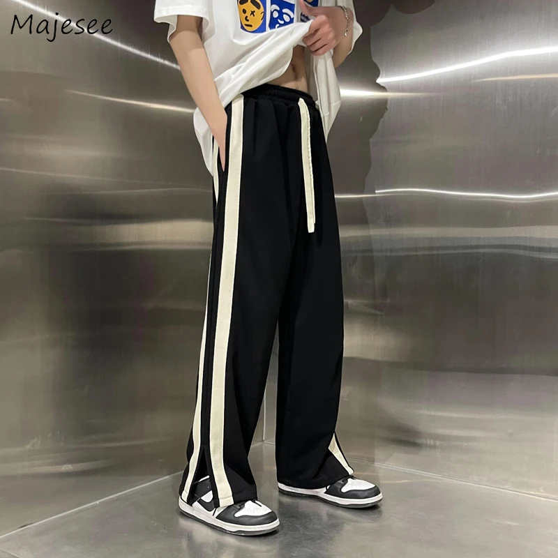 

Stylish Men Hip High Black European Casual Handsome All-match Pants Fashion College Ulzzang Summer Street Hop Drawstring Teens