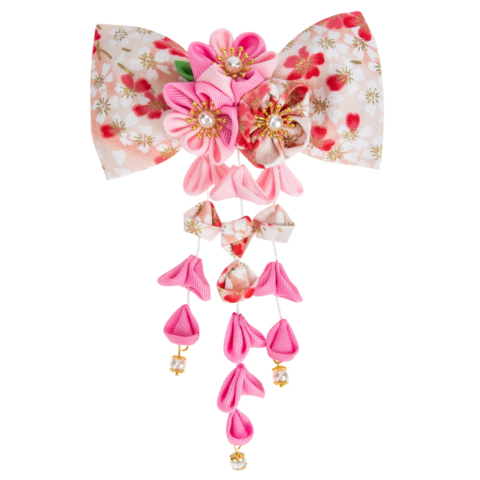 

Vintage Hair Accessories Japanese Style Hairpin Japanese-style Long Tassel Issue Card Flower Shape Clip Cotton Miss