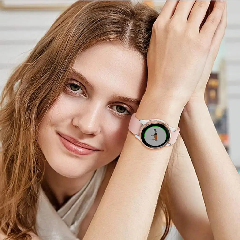 Premium 18mm Band for Garmin Vivoactive 4S 40mm/Venu 2S Quick Release Soft Silicone Replacement Band for Garmin vivoove 3S