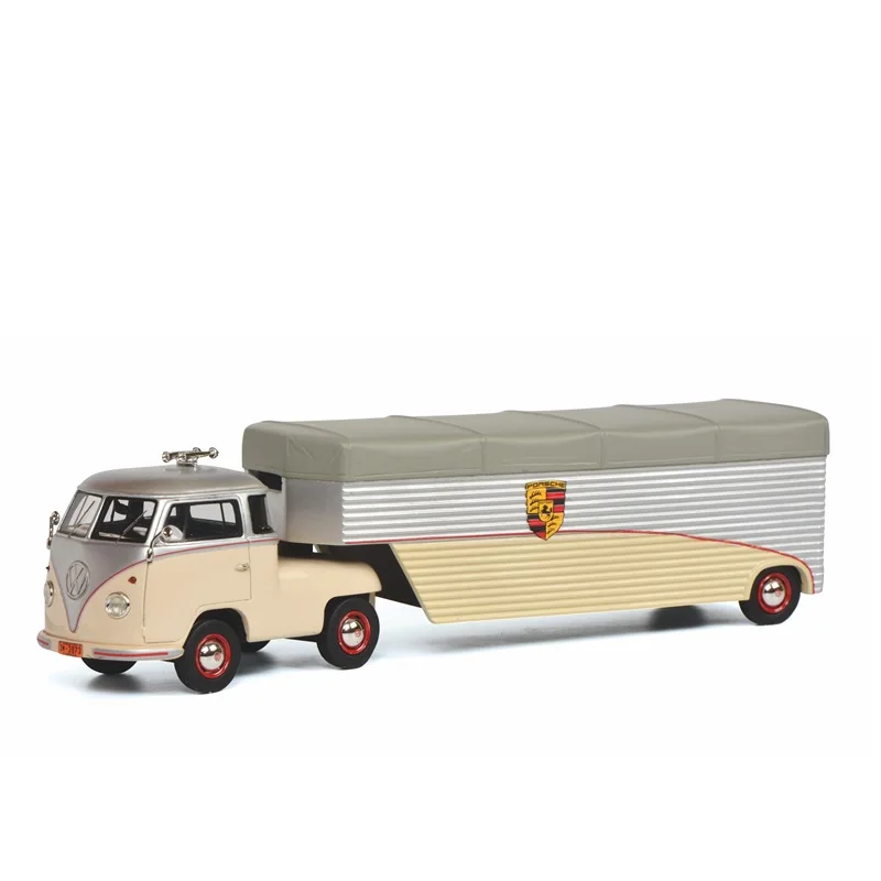 

Schuco 1:64 VW T1 racing transporter Continental Motors beige/silver Model Car